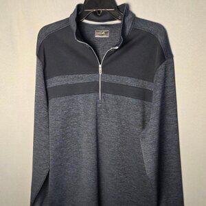 Bolle Men’s Performance Golf Pullover 1/4 Zip Long Sleeves Size L Blue Heather